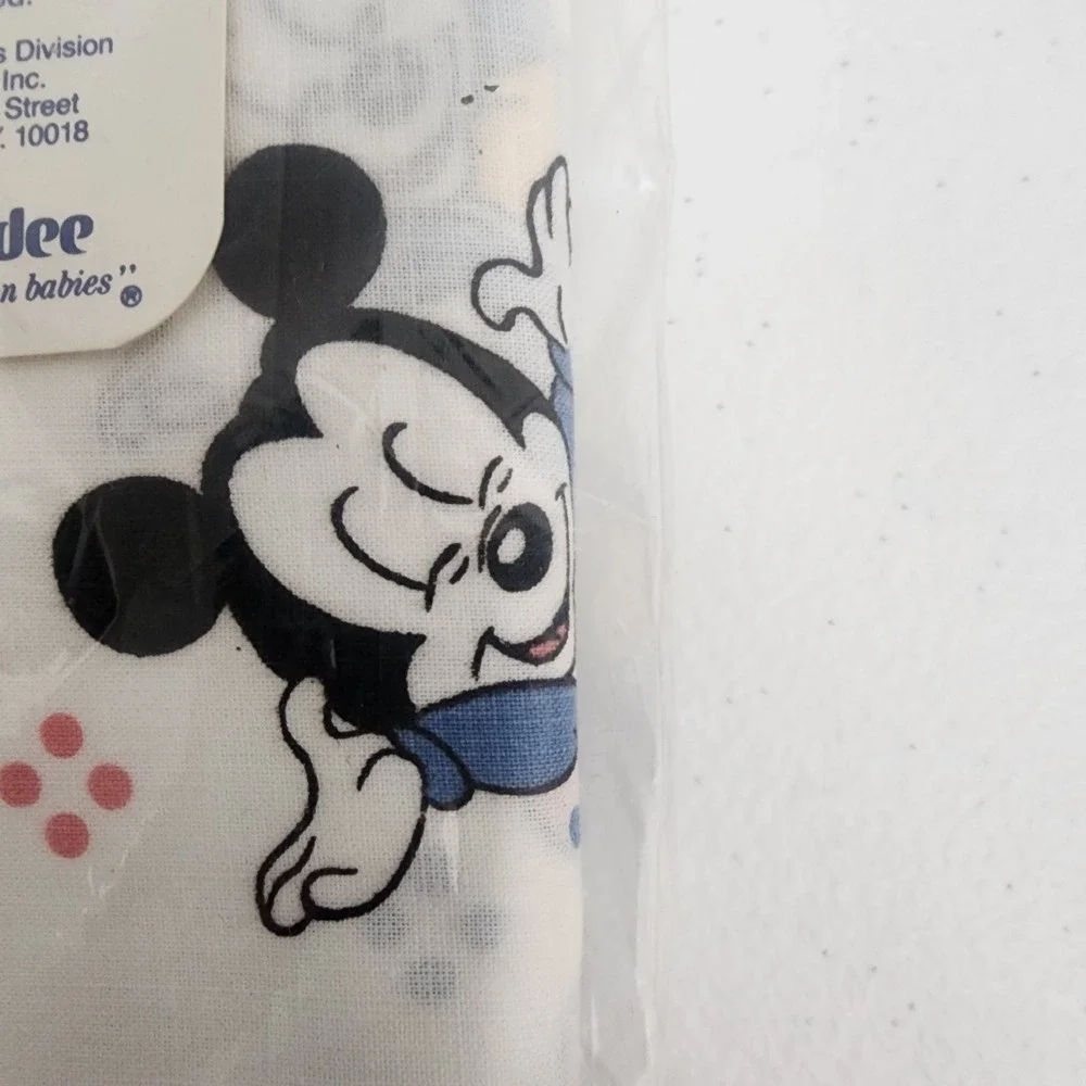 Vintage Dundee Disney Babies 1984 Crib Sheet Alphabet Pink Blue Mickey NIP NOS